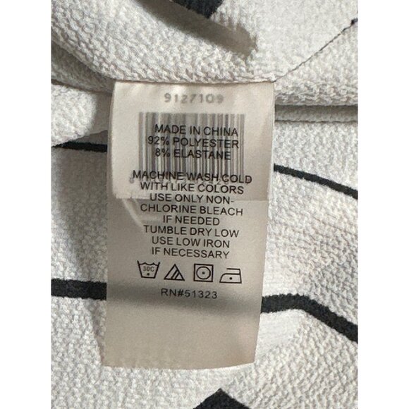 CCC Black White Chiffon Striped Cape Top Sleeveless City Chic Minimalist Styleco - Picture 8 of 9